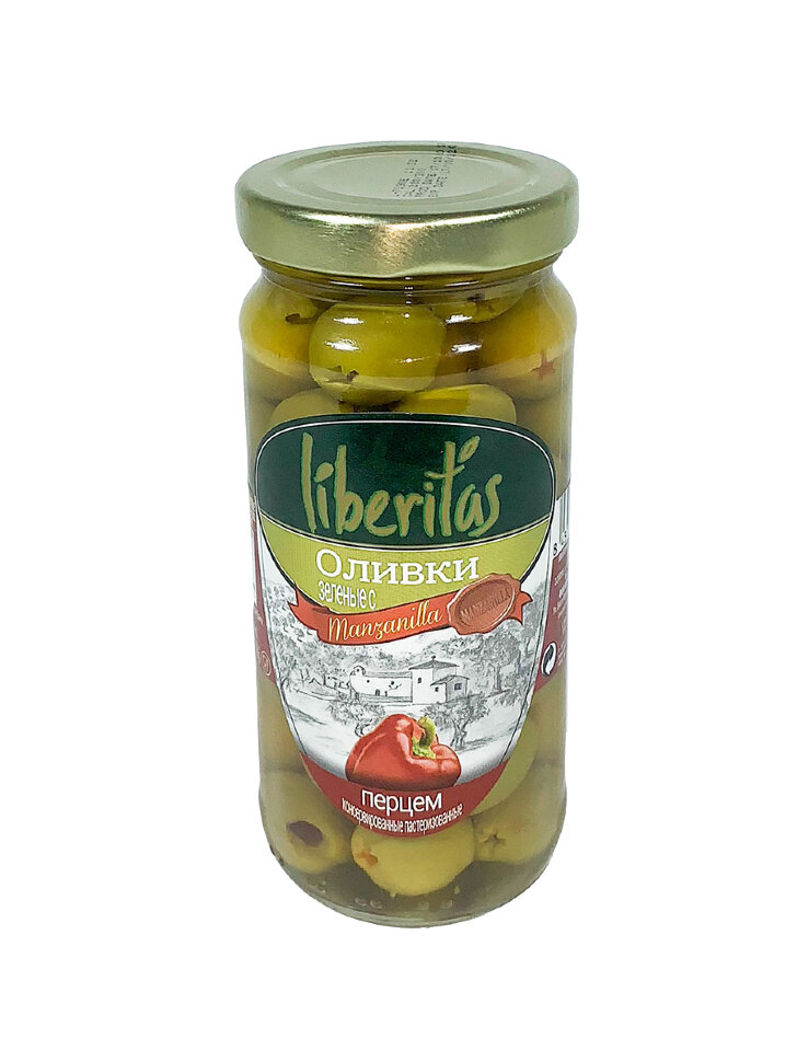 

Оливки Liberitas фаршированные сладким перцем 240 г