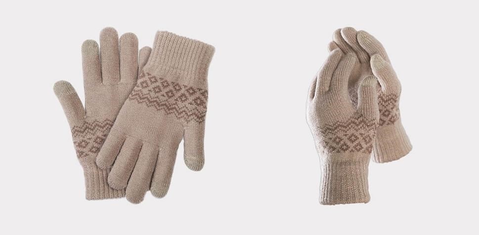 фото Перчатки xiaomi для сенсорных экранов fo touch wool gloves 160/80 бежевые