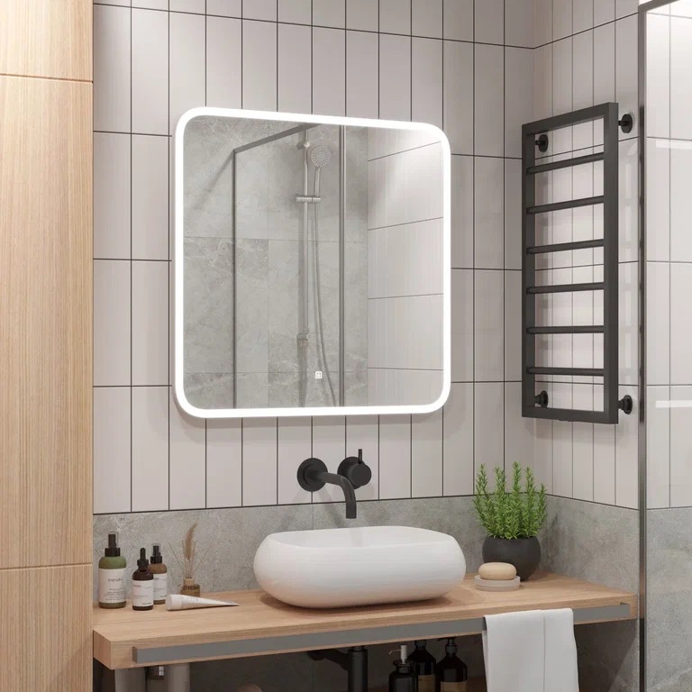 Зеркало для ванной Uperwood Foster 80х80 см, LED подсветка, сенсор, антизапотевание