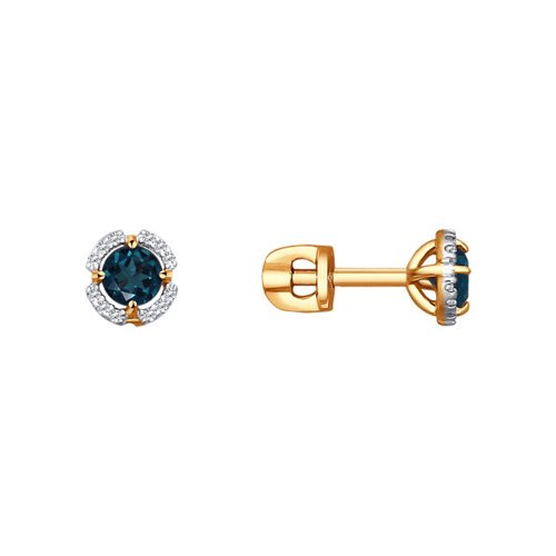 

Серьги женские из золота SOKOLOV 724125, топаз/фианит, 724125