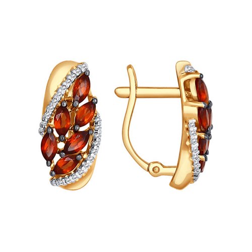 

Серьги из желтого золота SOKOLOV 724130, гранат/фианит, 724130