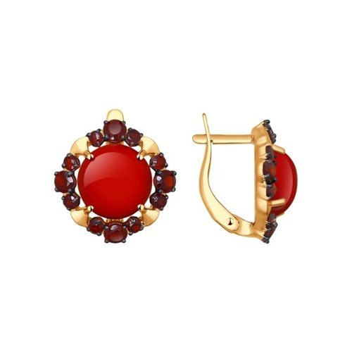 

Серьги из золота SOKOLOV 724180, коралл/гранат, 724180
