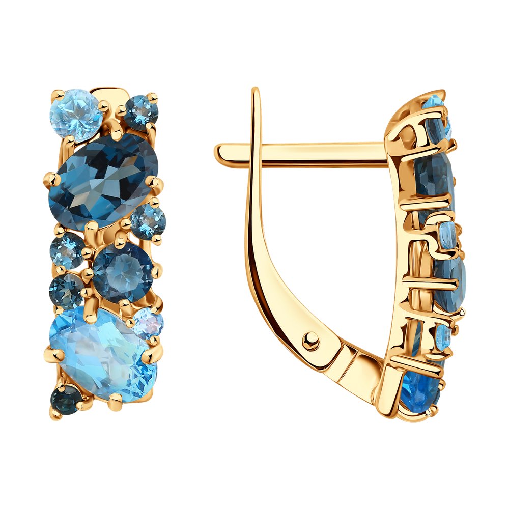 

Серьги из желтого золота SOKOLOV 724260, топаз/фианит, 724260