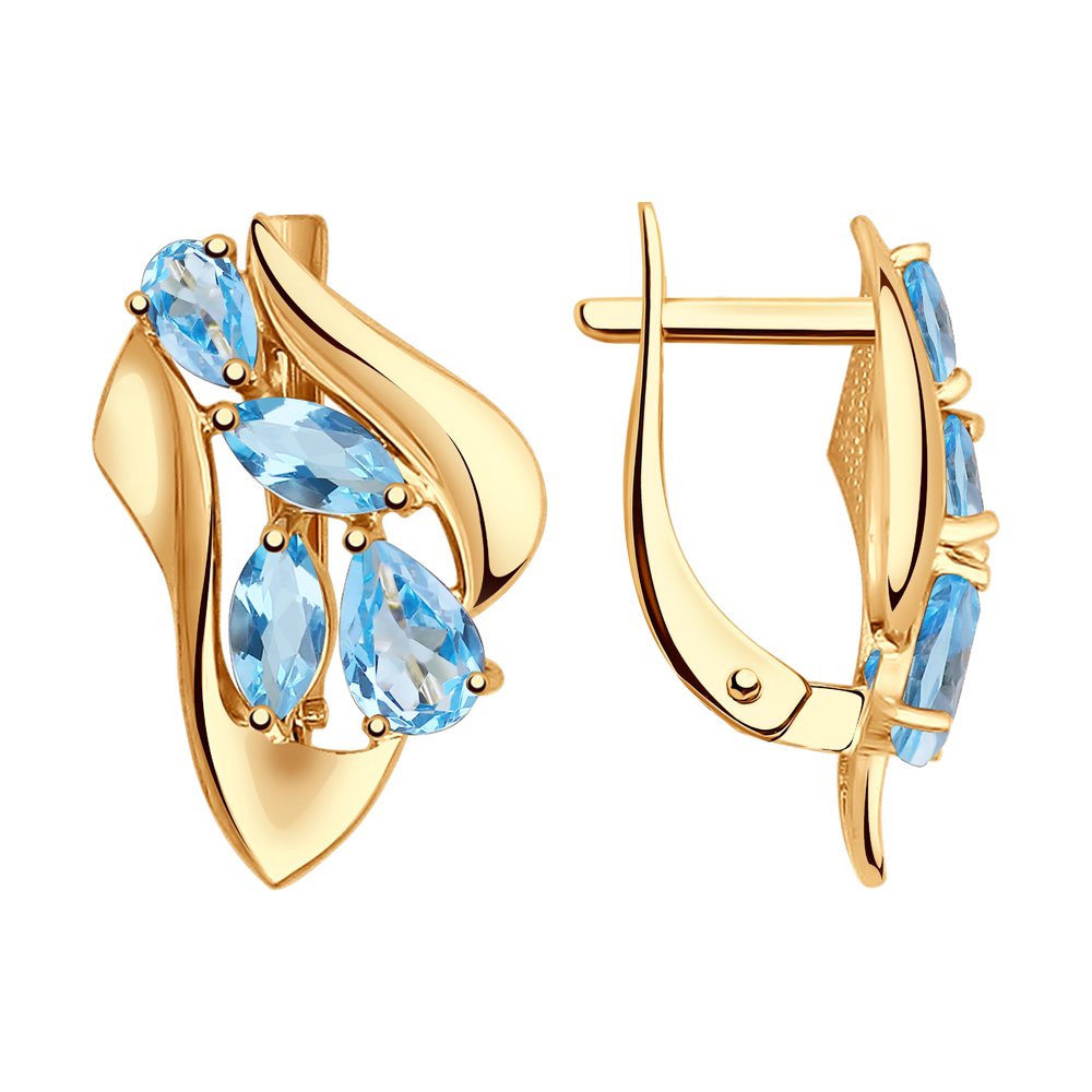 

Серьги женские из золота SOKOLOV 724802, топаз, 724802