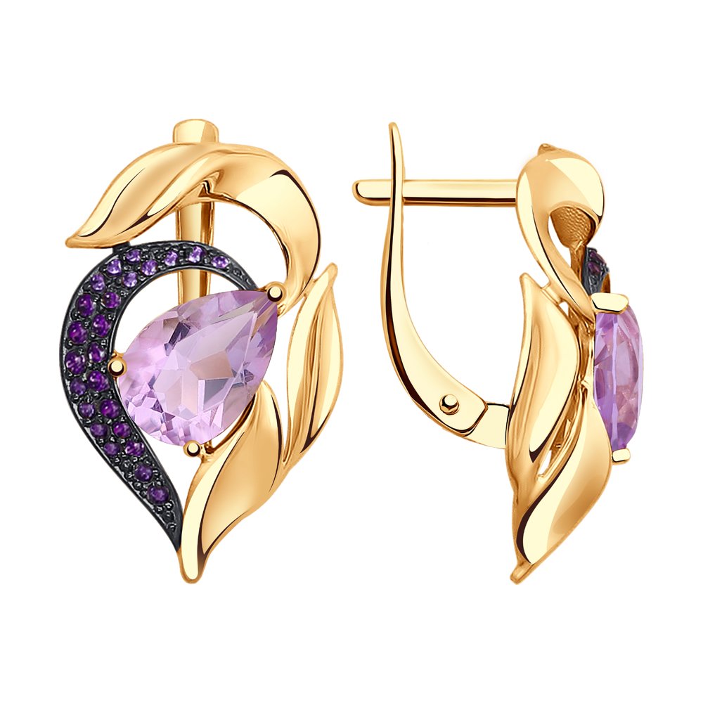 

Серьги женские из золота SOKOLOV 724810, аметист/фианит, 724810