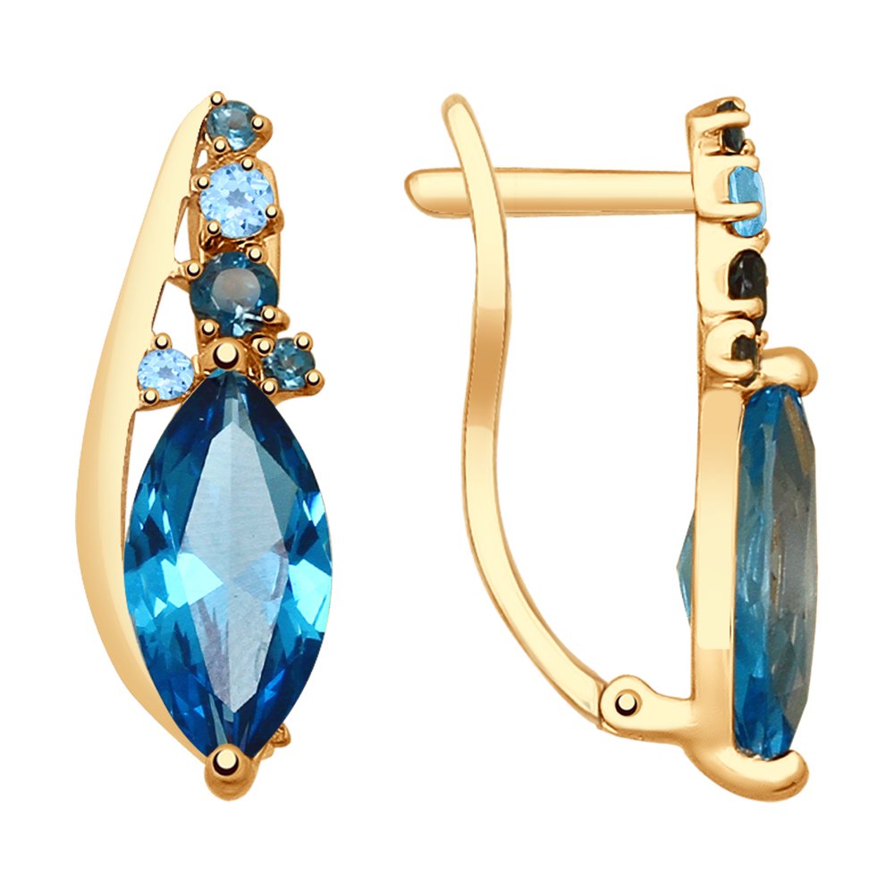 Серьги из желтого золота SOKOLOV 725324, топаз