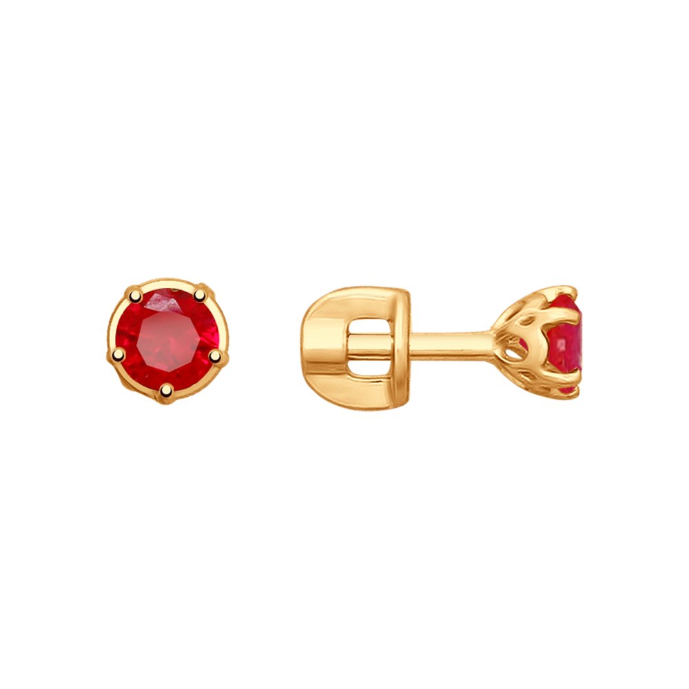 

Серьги-пусеты из золота SOKOLOV 725454, корунд, 725454