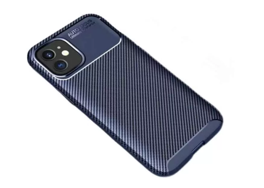 

Чехол-бампер MyPads Sotto il Carbonio для iPhone 14 Pro MAX черный, Синий