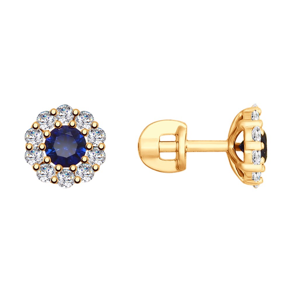 

Серьги женские из золота SOKOLOV 725724, корунд/фианит, 725724
