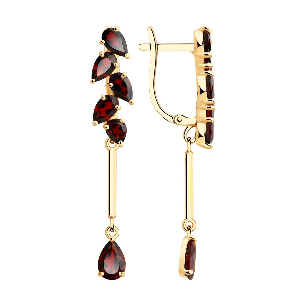 

Серьги женские из золота SOKOLOV 725952, гранат, 725952