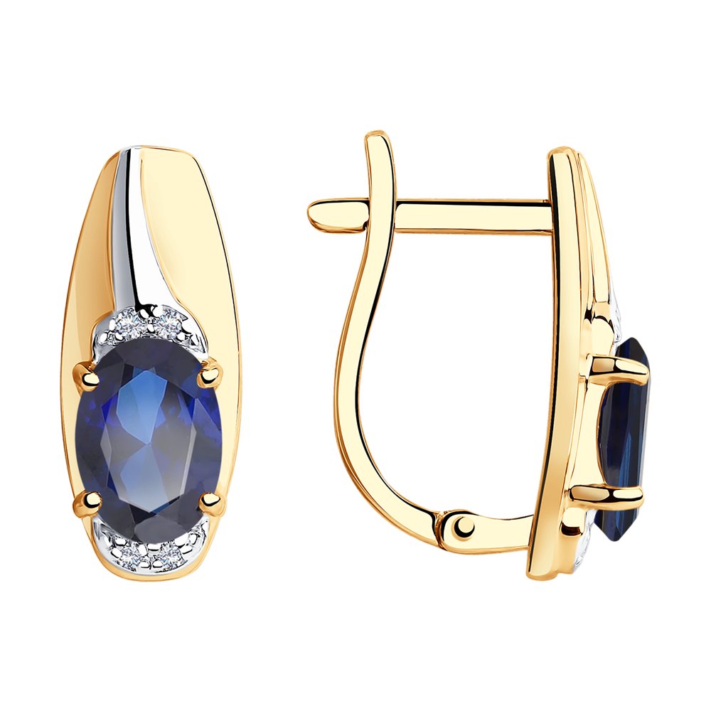 

Серьги женские из золота SOKOLOV 726005, корунд/фианит, 726005