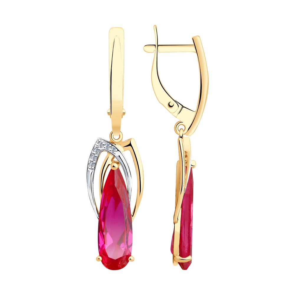 

Серьги женские из золота SOKOLOV 726809, корунд/фианит, 726809