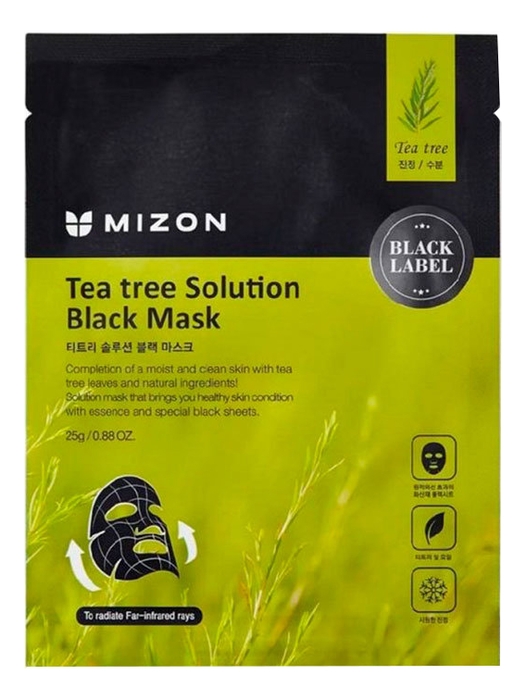 фото Маска mizon tea tree solution black mask с экстрактом чайного дерева, 25г