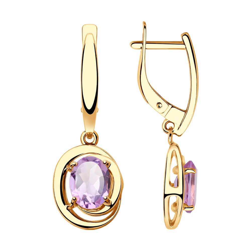 

Серьги женские из золота SOKOLOV 727058, аметист, 727058