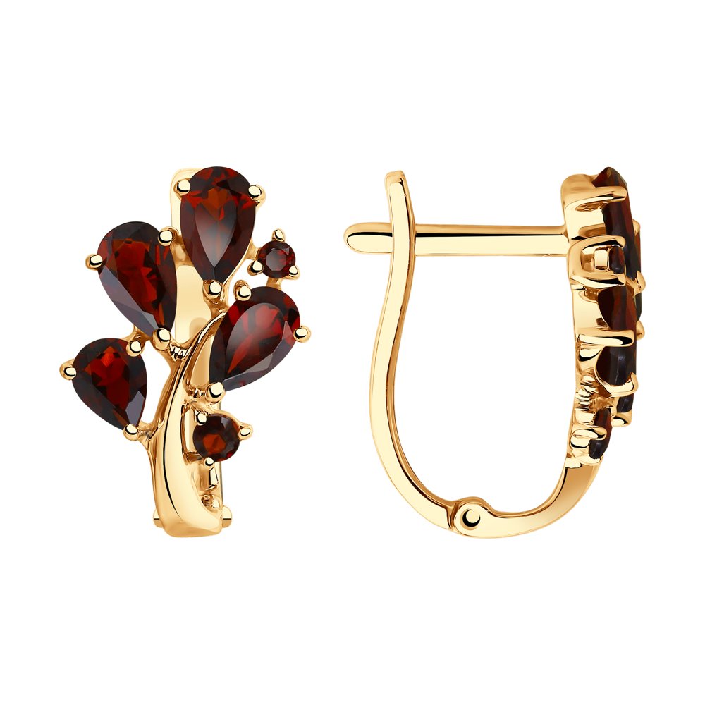 

Серьги женские из золота SOKOLOV 727070, гранат, 727070
