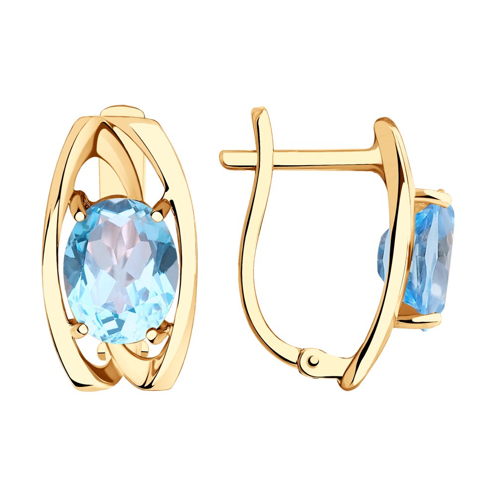 

Серьги женские из золота SOKOLOV 727073, топаз, 727073