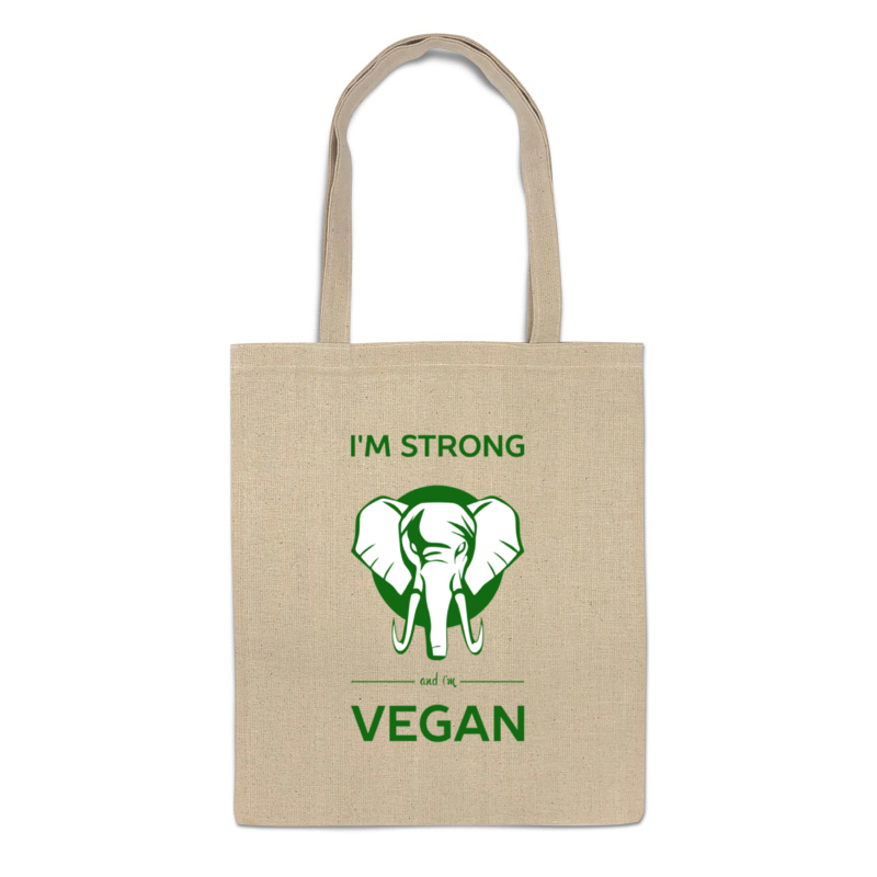 фото Сумка-шоппер printio i'm strong & i'm vegan 686880