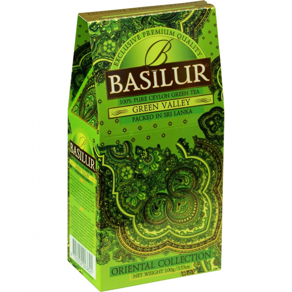 Чай Basilur Green Valley, зеленый листовой, 100 гр