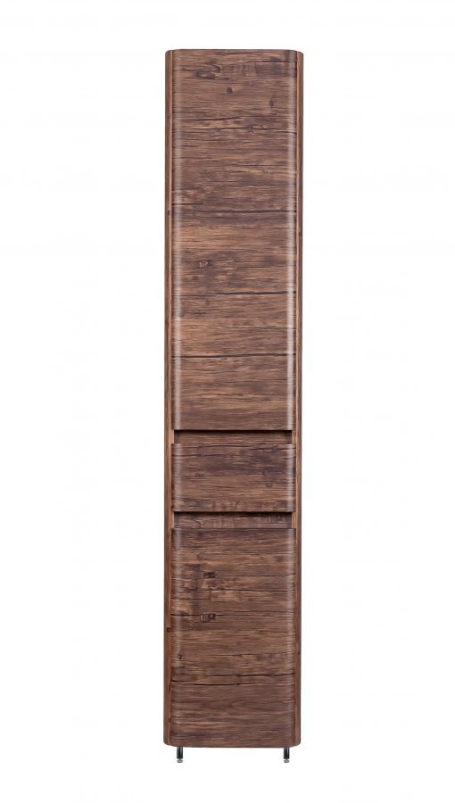Шкаф-пенал Style Line Атлантика 35 Люкс Plus напольный, с корзиной, старое дерево шкаф колонна с бельевой корзиной акватон