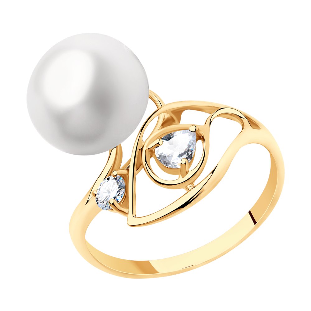 

Кольцо из желтого золота с жемчугом р. 18.5 SOKOLOV 791161, 791161