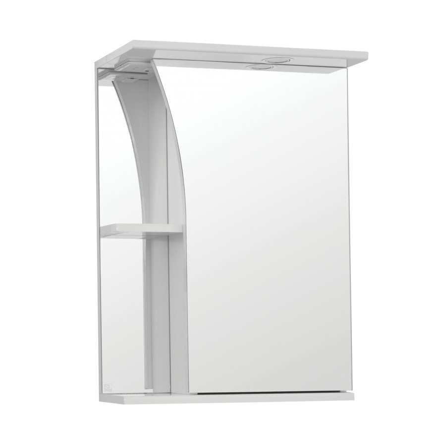 Зеркало-шкаф Style Line Эко Стандарт Виола 50/С белый шкаф купе марвин 1 2032 мм без доводчиков дуб сонома дуб сонома глянец белый глянец