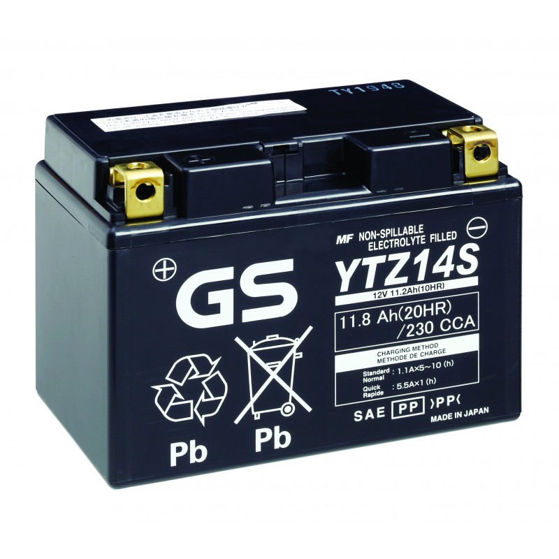 

Аккумулятор GS Yuasa YTZ14S GS 12В 11,2Ач 230CCA 150x87x110 мм Прямая (+-)