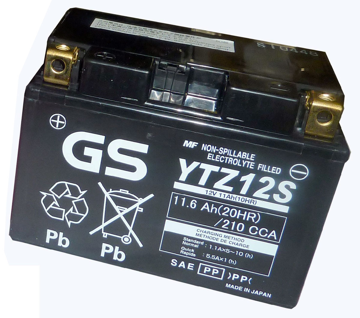 

Аккумулятор GS Yuasa YTZ12S GS 12В 11Ач 210CCA 150x87x110 мм Прямая (+-)