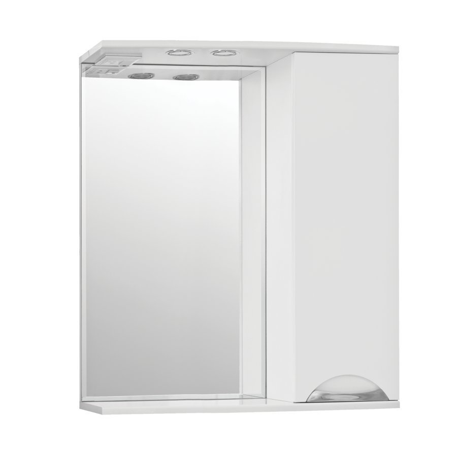 Зеркальный шкаф Style Line Жасмин 70/С белый распашной шкаф дуэт дуб вотан белый гладкий со штангой