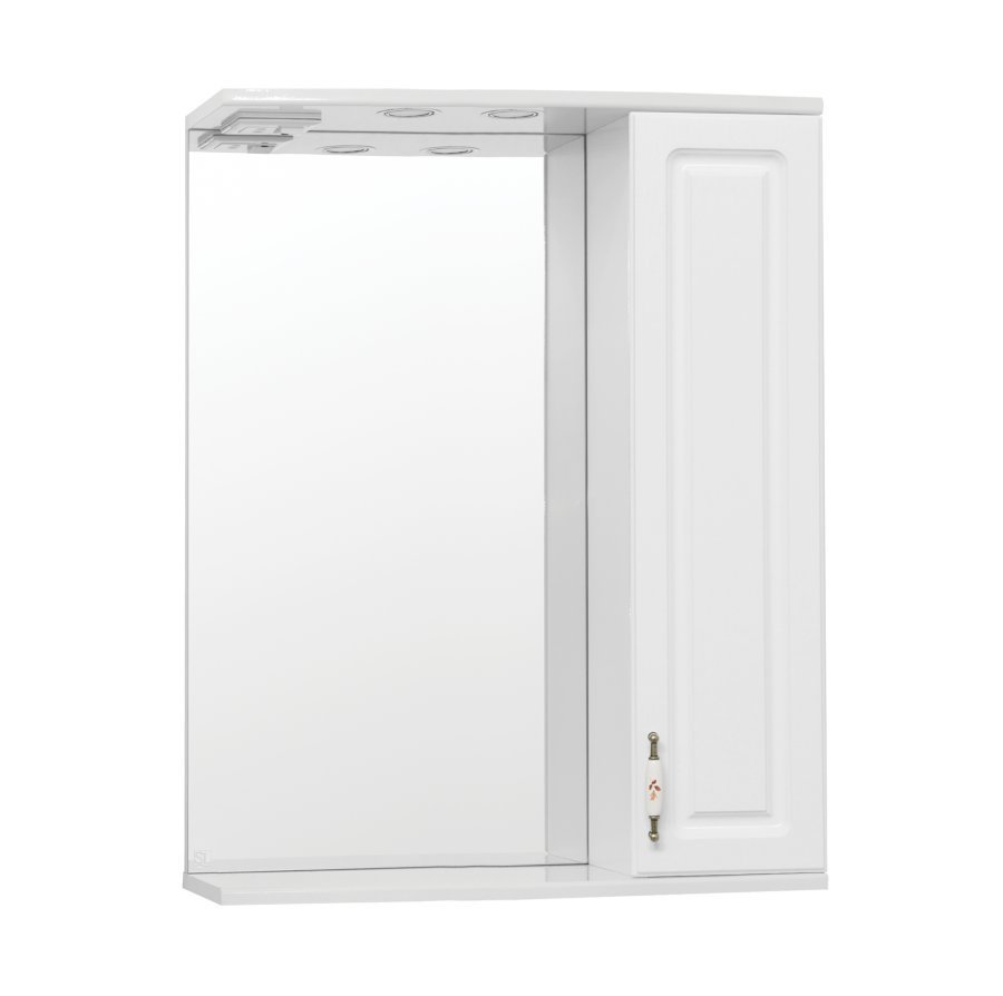 Зеркальный шкаф Style Line Олеандр-2 65/С Люкс белый шкаф купе марвин 1 1832 мм без доводчиков дуб сонома дуб сонома глянец белый глянец