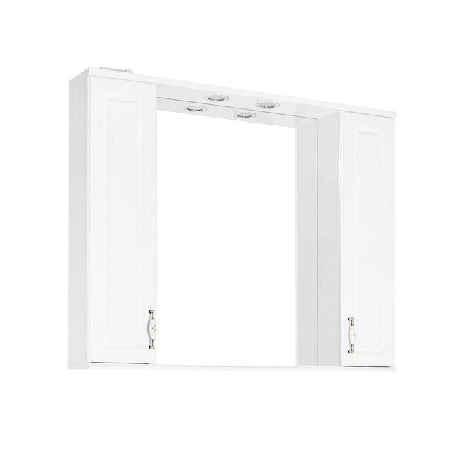 Зеркальный шкаф Style Line Олеандр-2 1000/С белый шкаф купе марвин 1 2032 мм без доводчиков дуб сонома дуб сонома глянец белый глянец