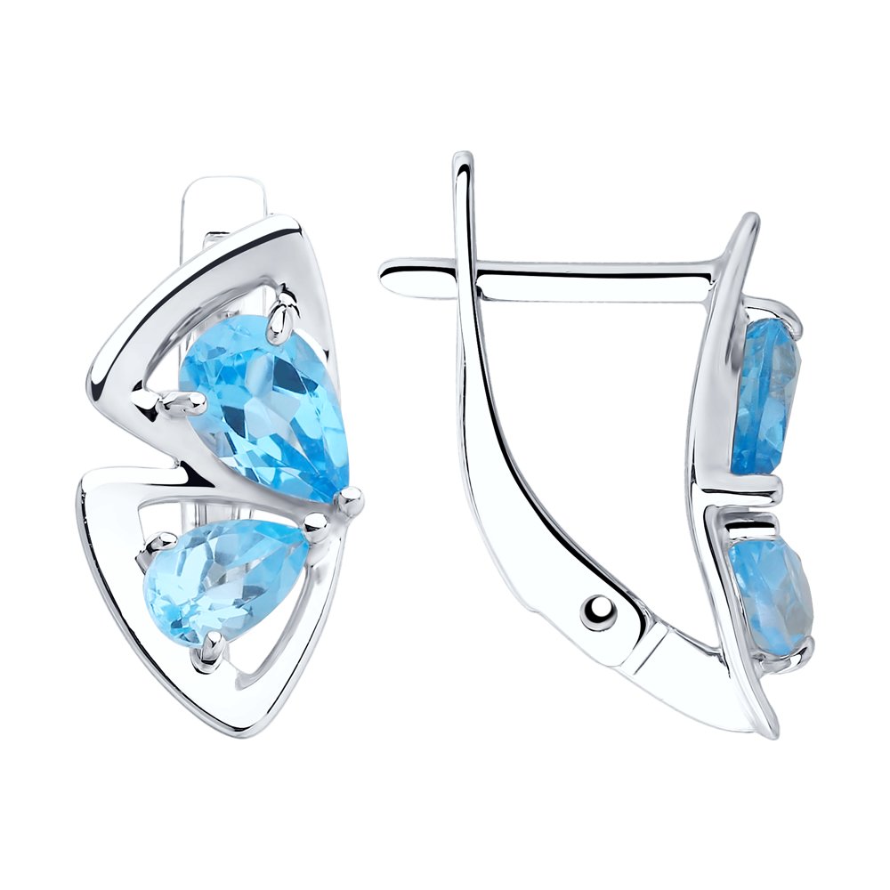 

Серьги женские из серебра SOKOLOV 92022032, топаз, 92022032