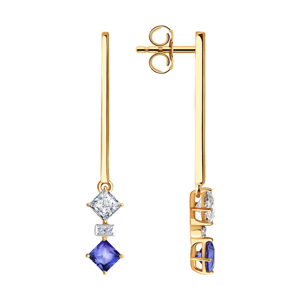 

Серьги-пусеты из золота SOKOLOV Diamonds 6026011, бриллиант/топаз, 6026011