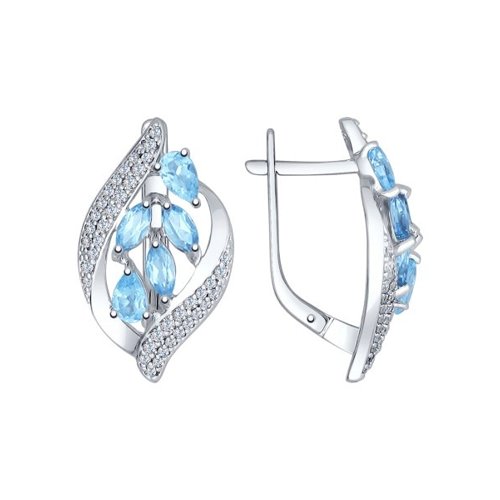 

Серьги женские из серебра SOKOLOV 92021509, топаз/фианит, 92021509