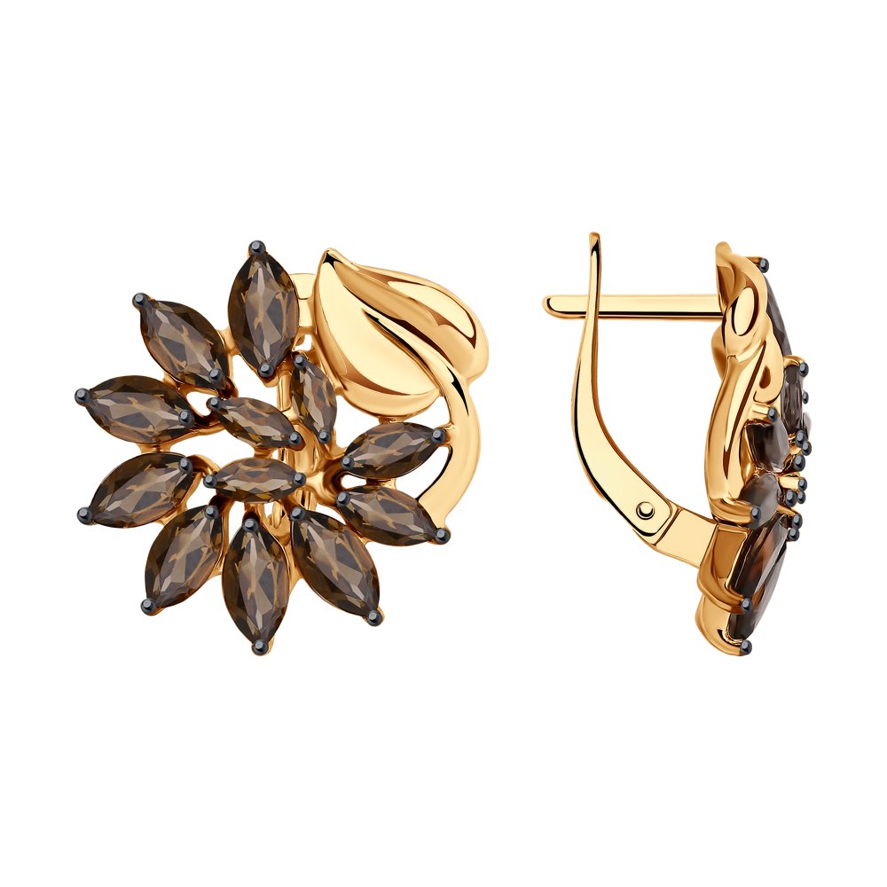 

Серьги из серебра SOKOLOV 92021579, раухтопаз, 92021579