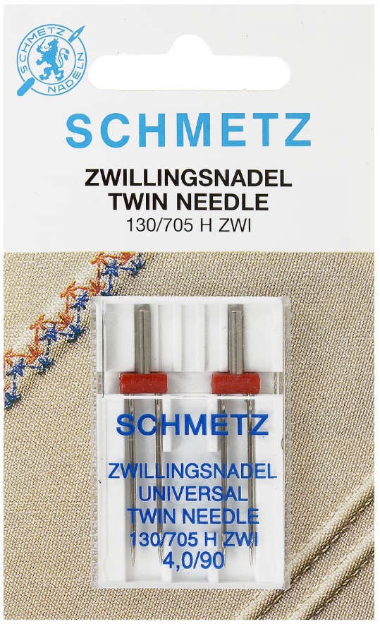 Иглы стандартные двойные Schmetz 130 705H ZWI № 90 4.0, 2 шт