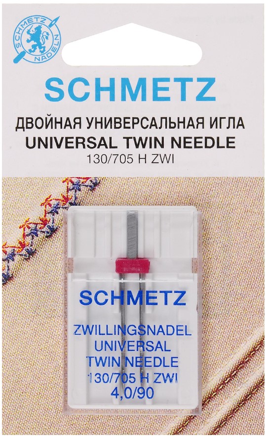 фото Иглы стандартные двойные schmetz 130/705h zwi № 90/4.0, 1 шт. [арт. 70:40.2.sds]