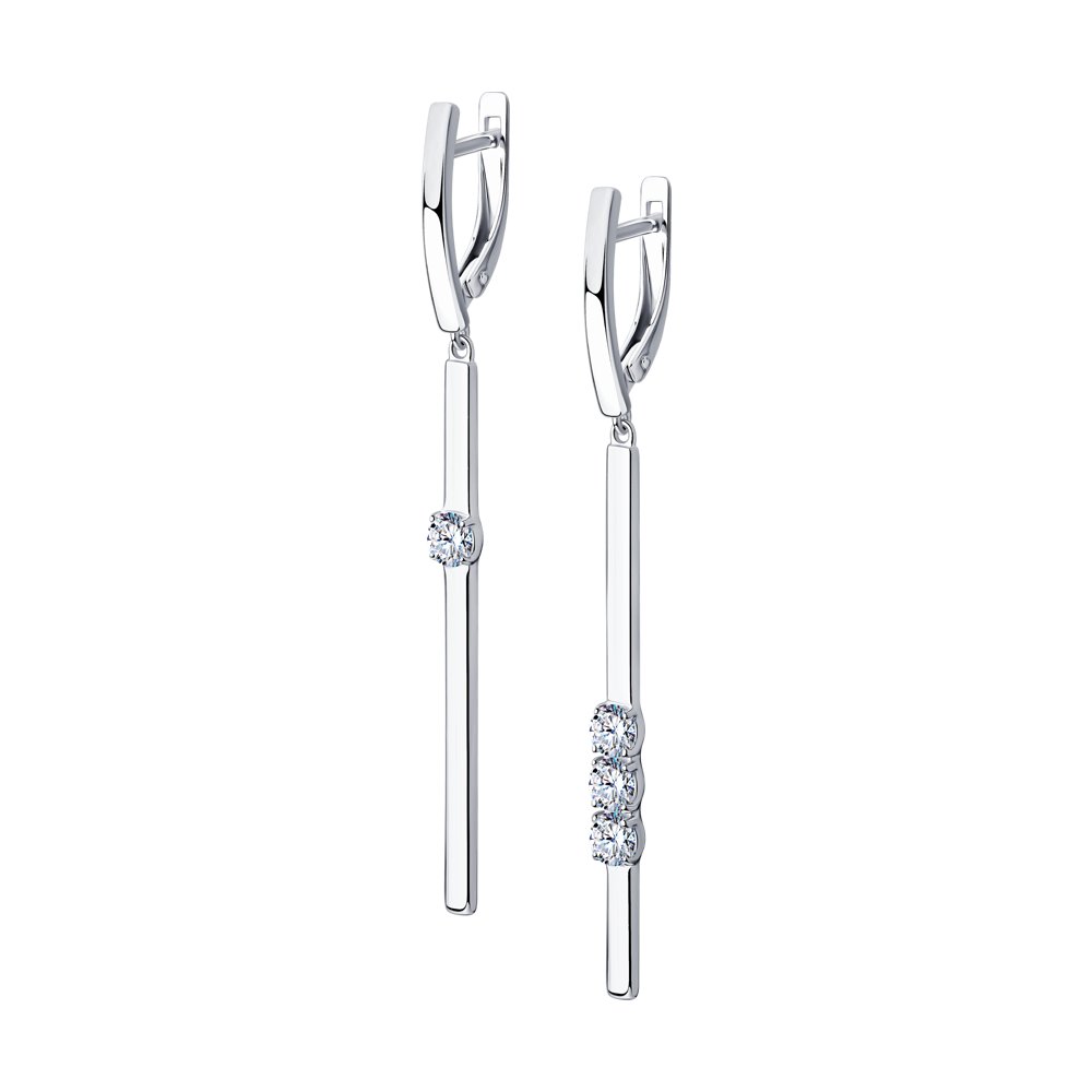 

Серьги женские из серебра SOKOLOV 94023856, фианит, 94023856
