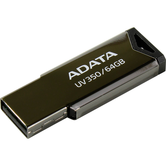 фото Флешка adata uv350 64гб grey (auv350-64g-rbk)