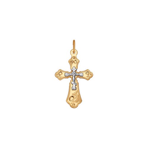 

Крест SOKOLOV из комбинированного золота с гравировкой 121220, 121220
