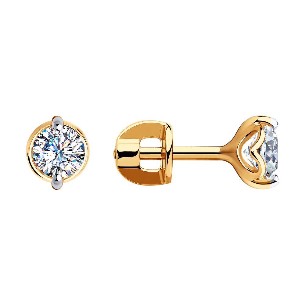 

Серьги-пусеты из золота Diamant 51-122-00692-1, фианит, 51-122-00692-1