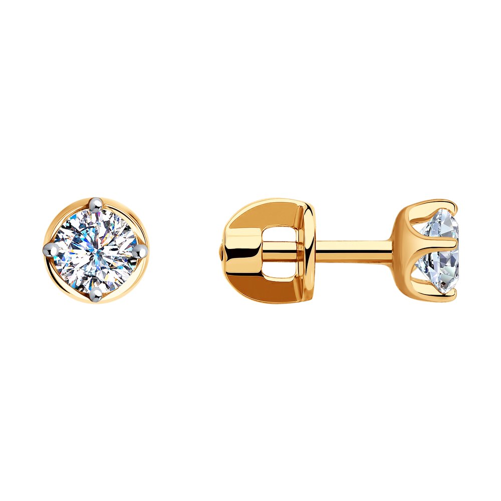 

Серьги-пусеты из золота Diamant 51-122-00693-1, фианит, 51-122-00693-1