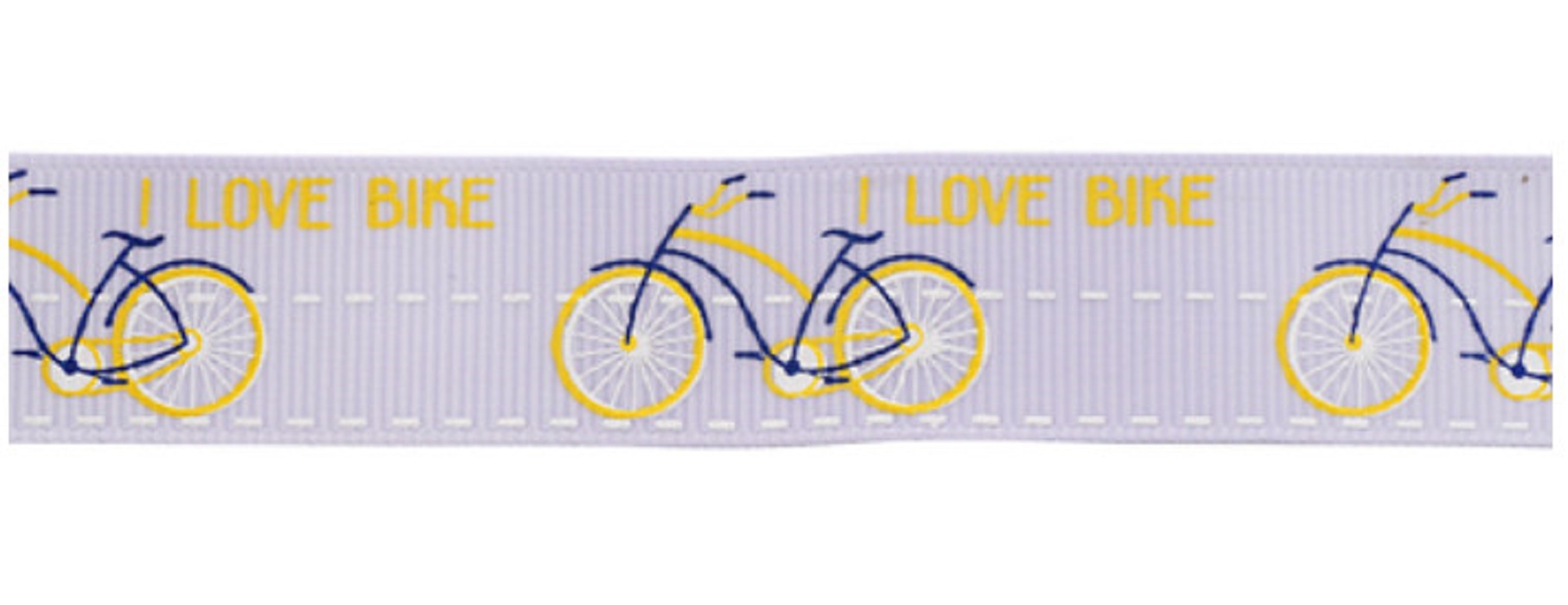 фото Лента репсовая "велосипед", цвет: сиреневый, 22 мм x 22,5 м китай