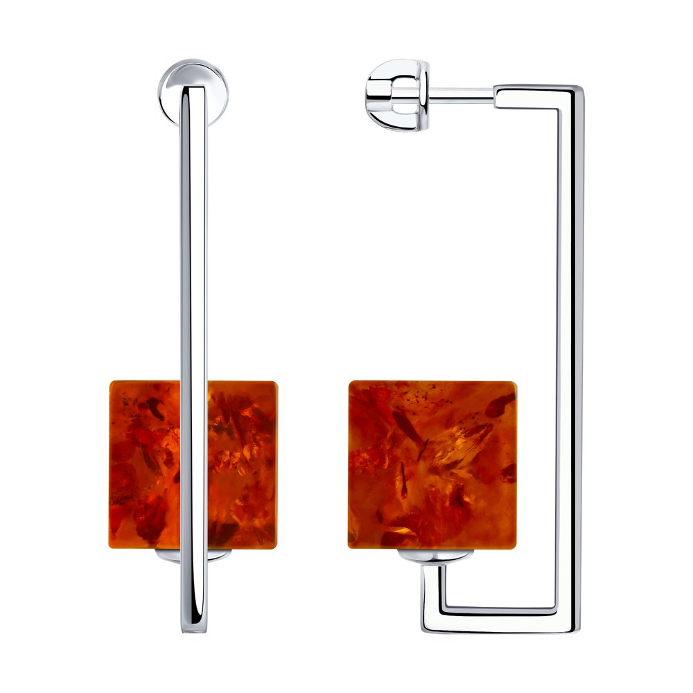 

Серьги женские из серебра SOKOLOV 83020083, янтарь, 83020083