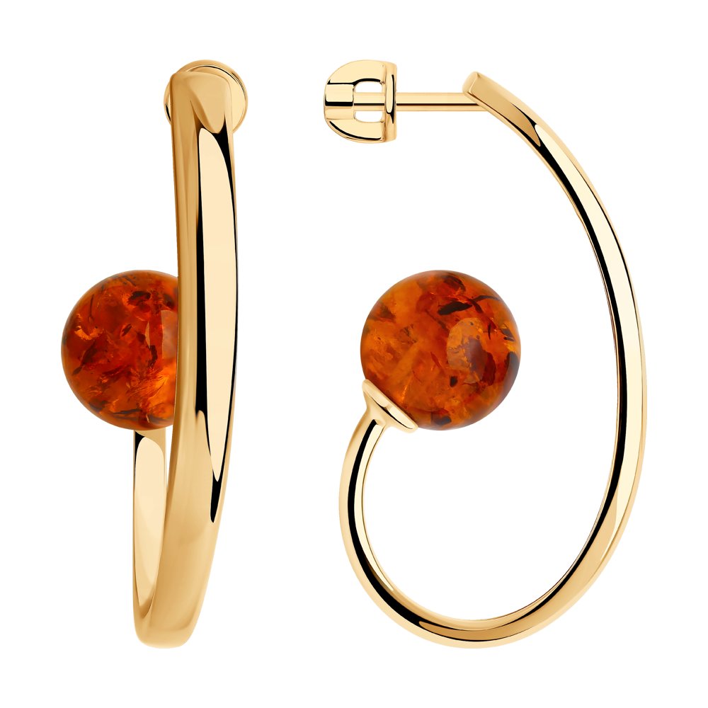 

Серьги женские из серебра SOKOLOV 83020086, янтарь, 83020086
