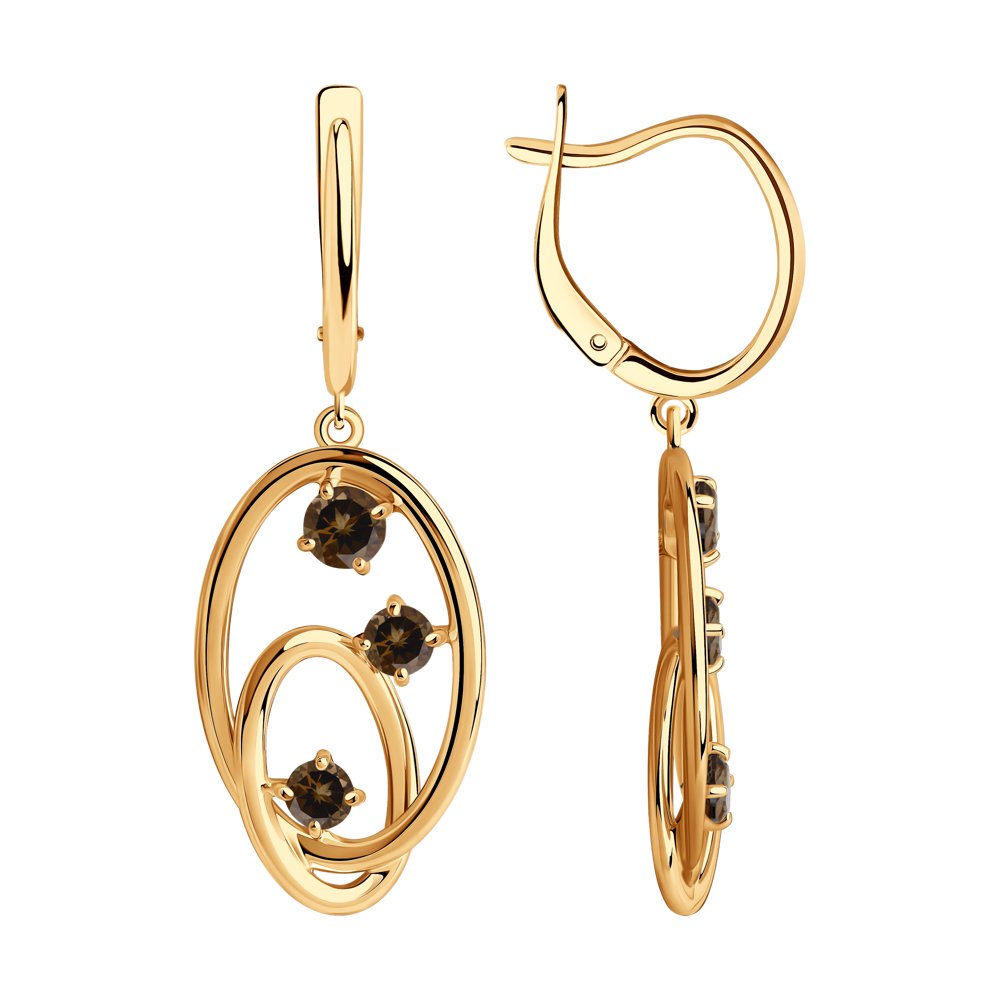 

Серьги из серебра SOKOLOV 92022255, раухтопаз, 92022255