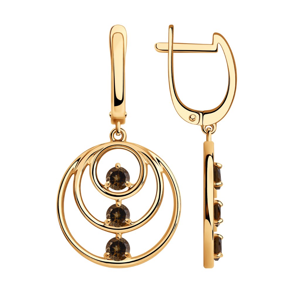 

Серьги женские из серебра SOKOLOV 92022272, раухтопаз, 92022272