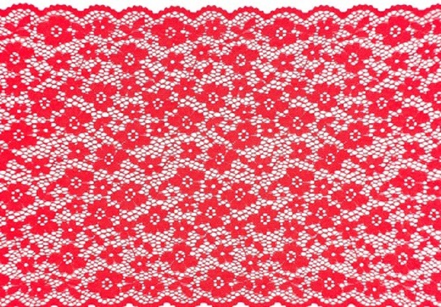 фото Кружево эластичное, цвет: красный, 19,5 см x 13,72 м, арт. 1as-331 китай