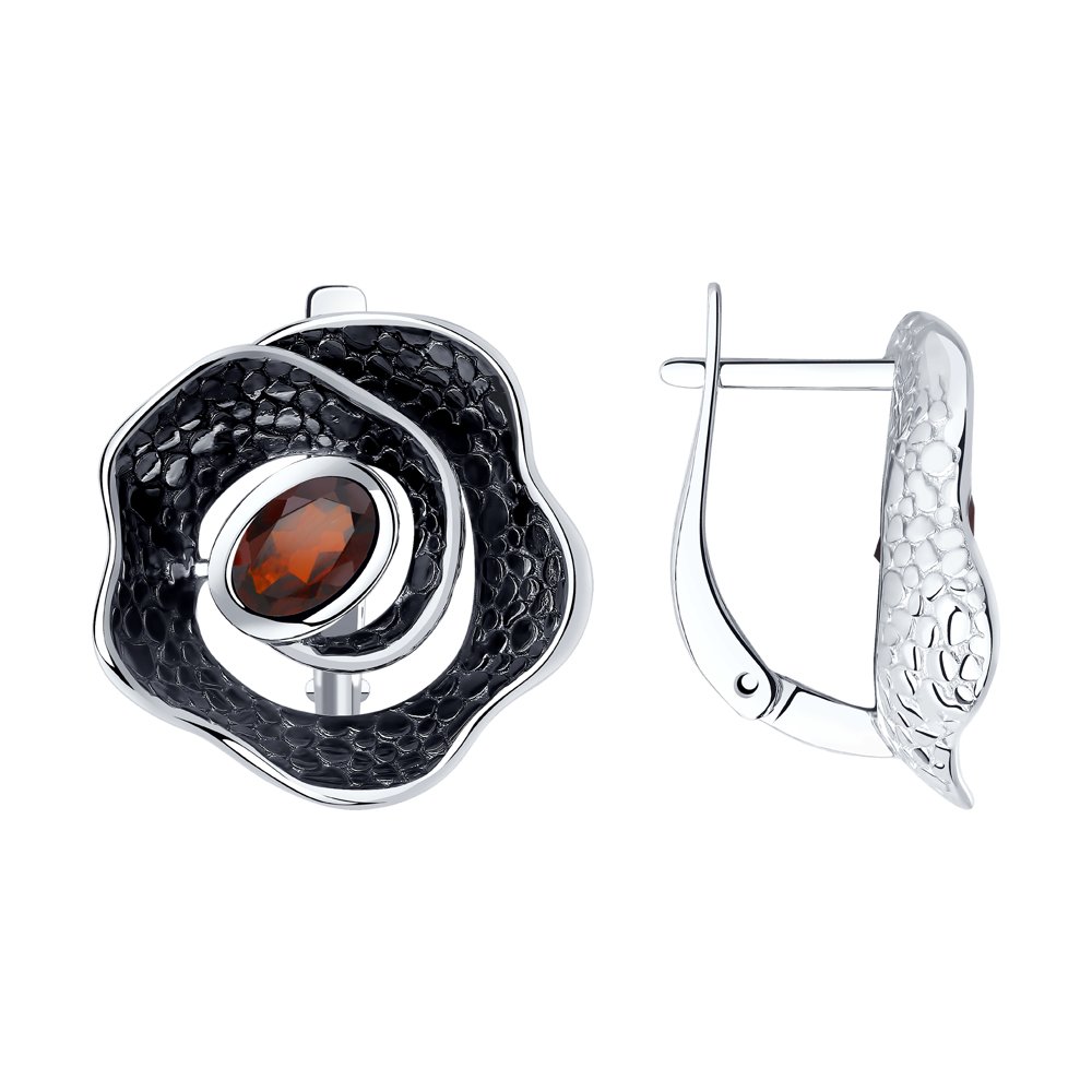 

Серьги женские из серебра SOKOLOV 92022296, гранат, 92022296
