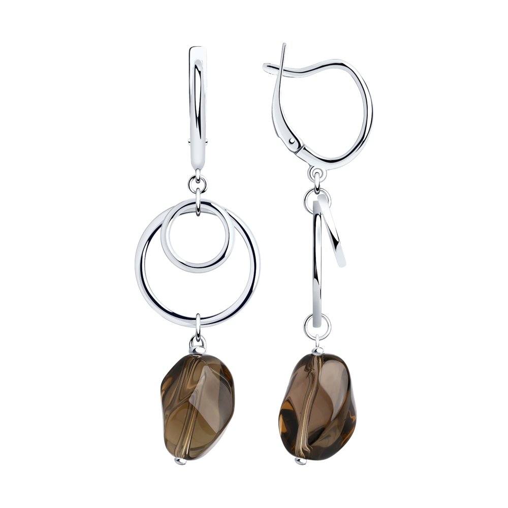 

Серьги женские из серебра SOKOLOV 92022299, кварц, 92022299