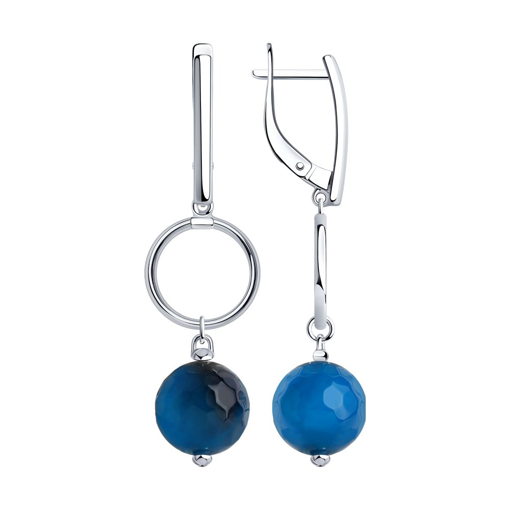 

Серьги женские из серебра SOKOLOV 92022311, агат, 92022311